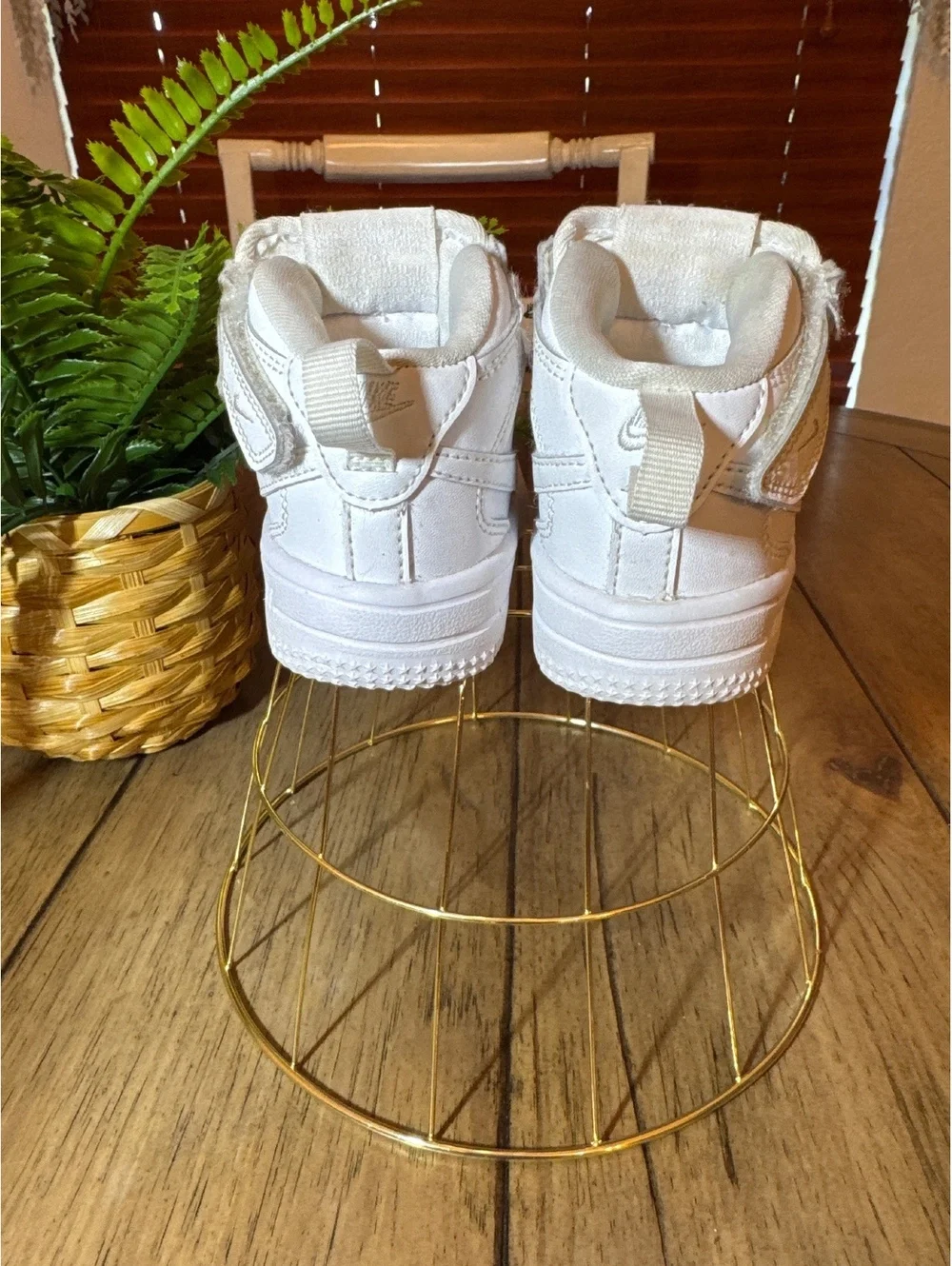 Nike Air Force 1 High White Toddler Sneakers Size 4C